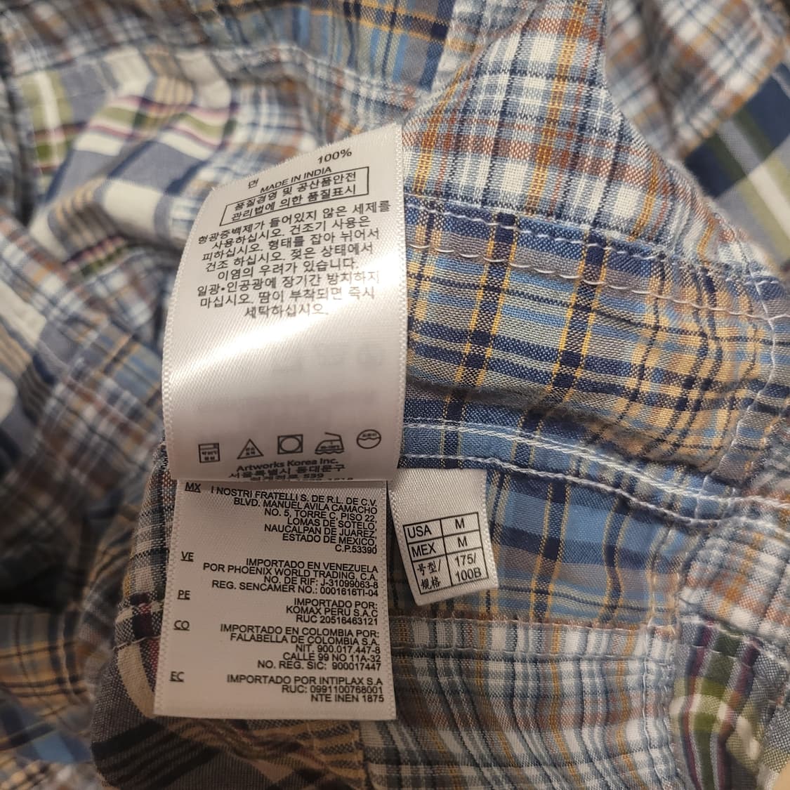 [M] 브룩스브라더스 레귤러핏 패치워크 마드라스 체크 셔츠 상품이미지3