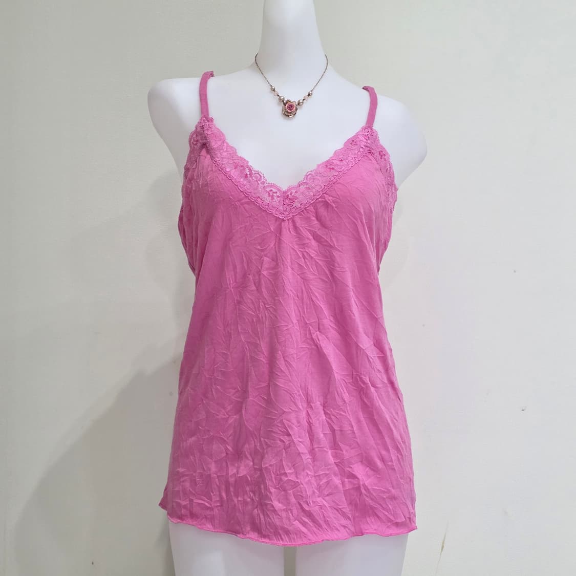 유럽빈티지)핑크 히메갸루 레이스 y2k 로리타모리걸 로맨틱 슬립슬리브리스 상품이미지2