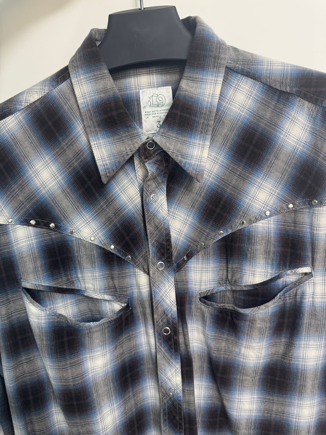L9 웨스턴 체크 셔츠 사이즈 3 상품이미지5