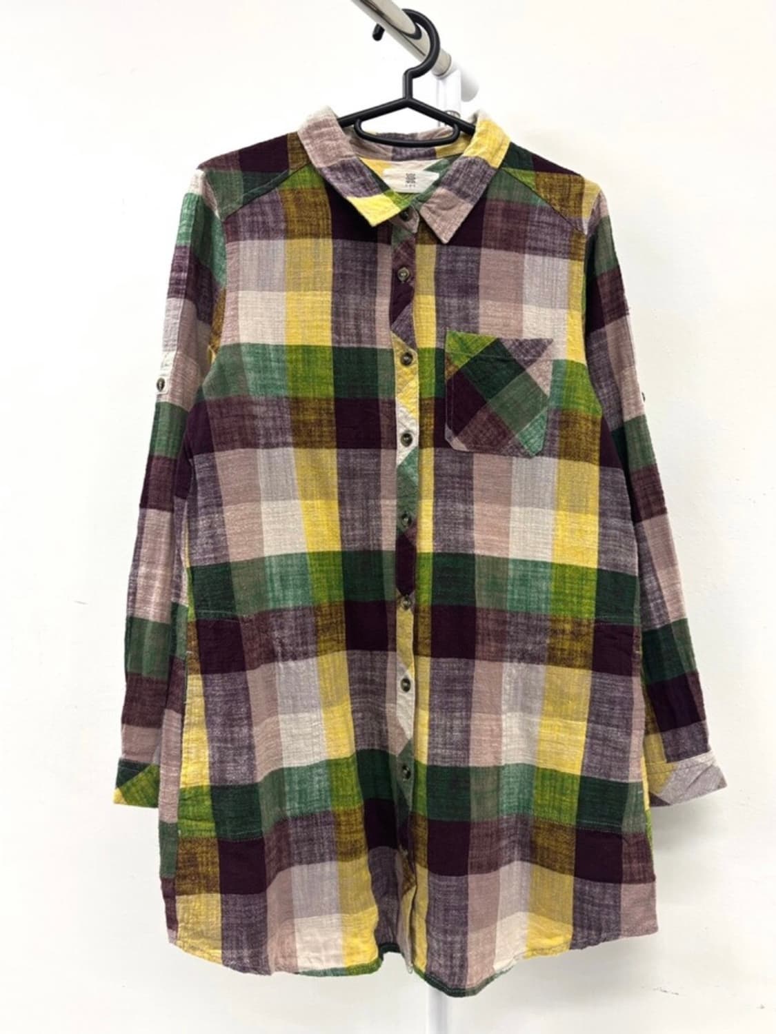 빈티지 체크 셔츠 원피스 상품이미지5