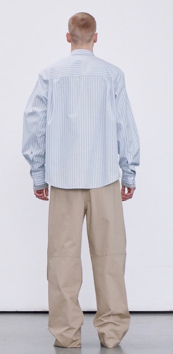 렉토 스트라이프 코튼 셔츠 라이트블루 상품이미지4