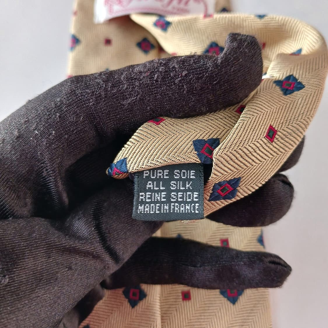 필아필 실크 골드 패턴 넥타이 9.2cm A+등급 A19343 상품이미지7