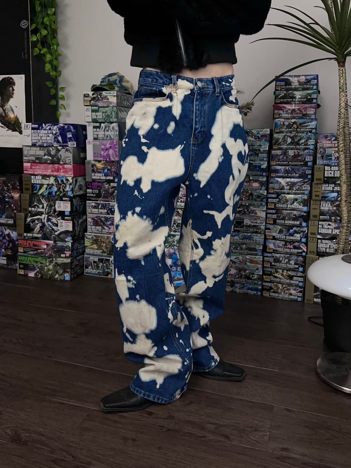 Black Up 타이다이 워시드 스트레이트 진 상품이미지3