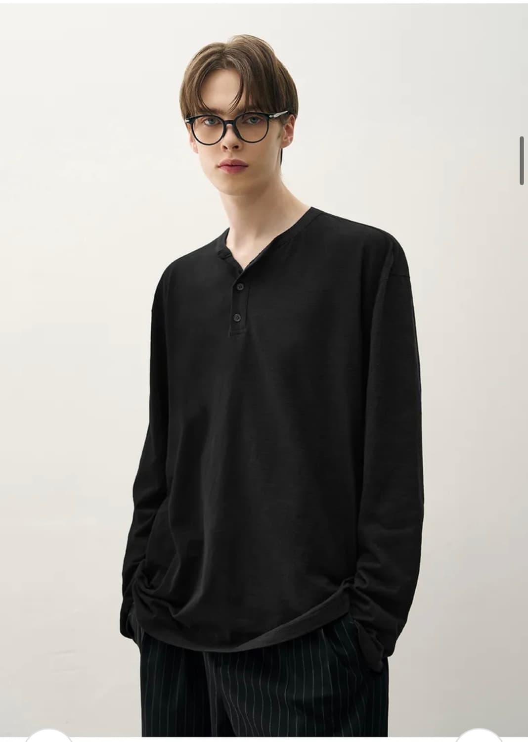(XL) 드로우핏 헤이든 헨리넥 롱슬리브 티셔츠 [BLACK] 판매 상품이미지7