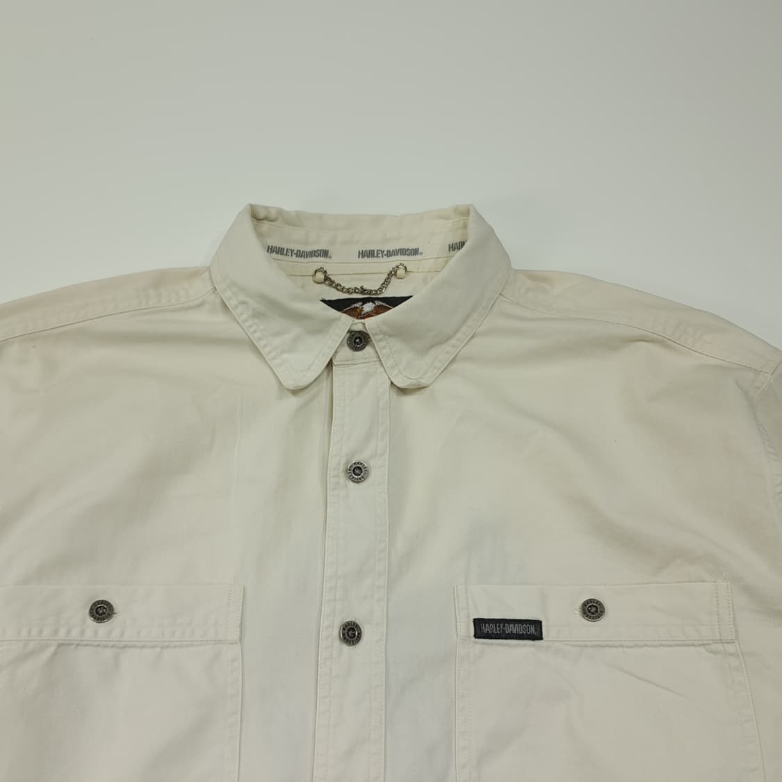 CL581 XL 할리데이비슨 00s 홍콩판 코튼 아이보리 셔츠 상품이미지2