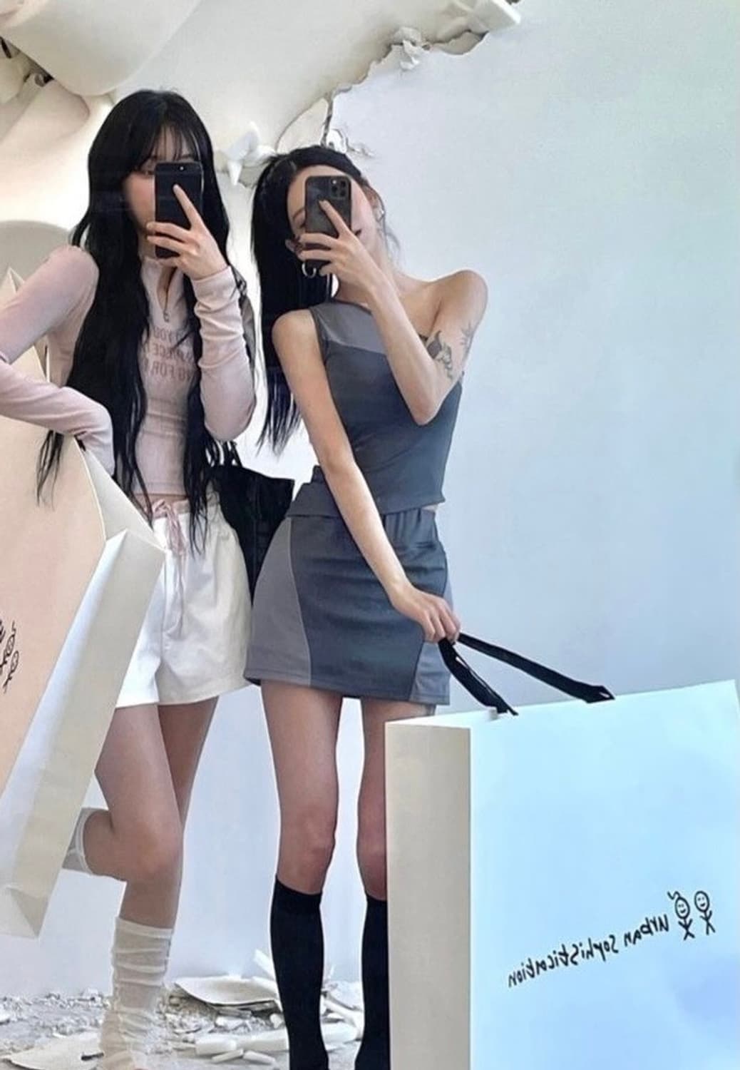 설림 메쉬 셋업 (그레이) 상품이미지1