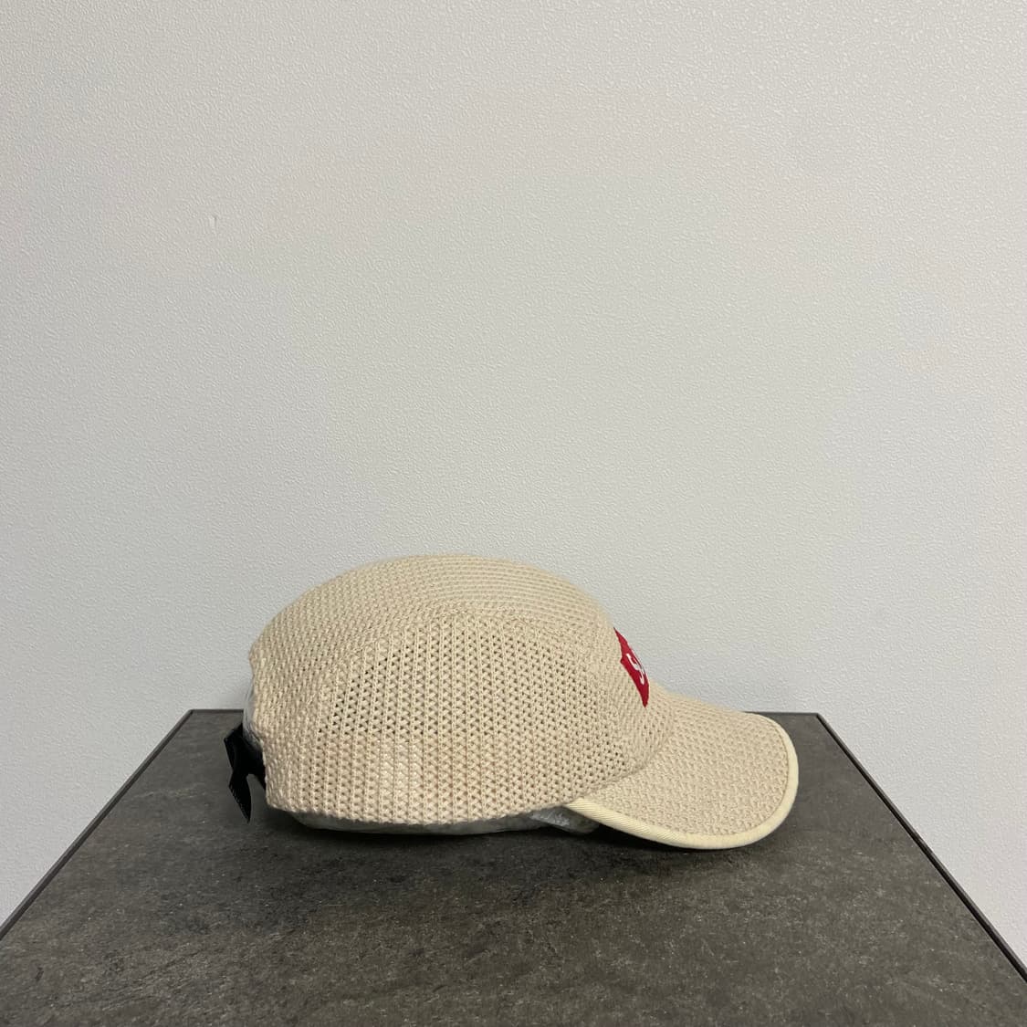 슈프림 캠프캡 모자 스트링 내츄럴 레드 박스로고 상품이미지3