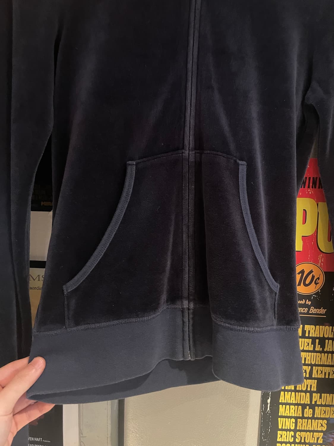 쥬시꾸뛰르 Y2K 벨벳 트랙 후드집업 팬츠 셋업 상품이미지2