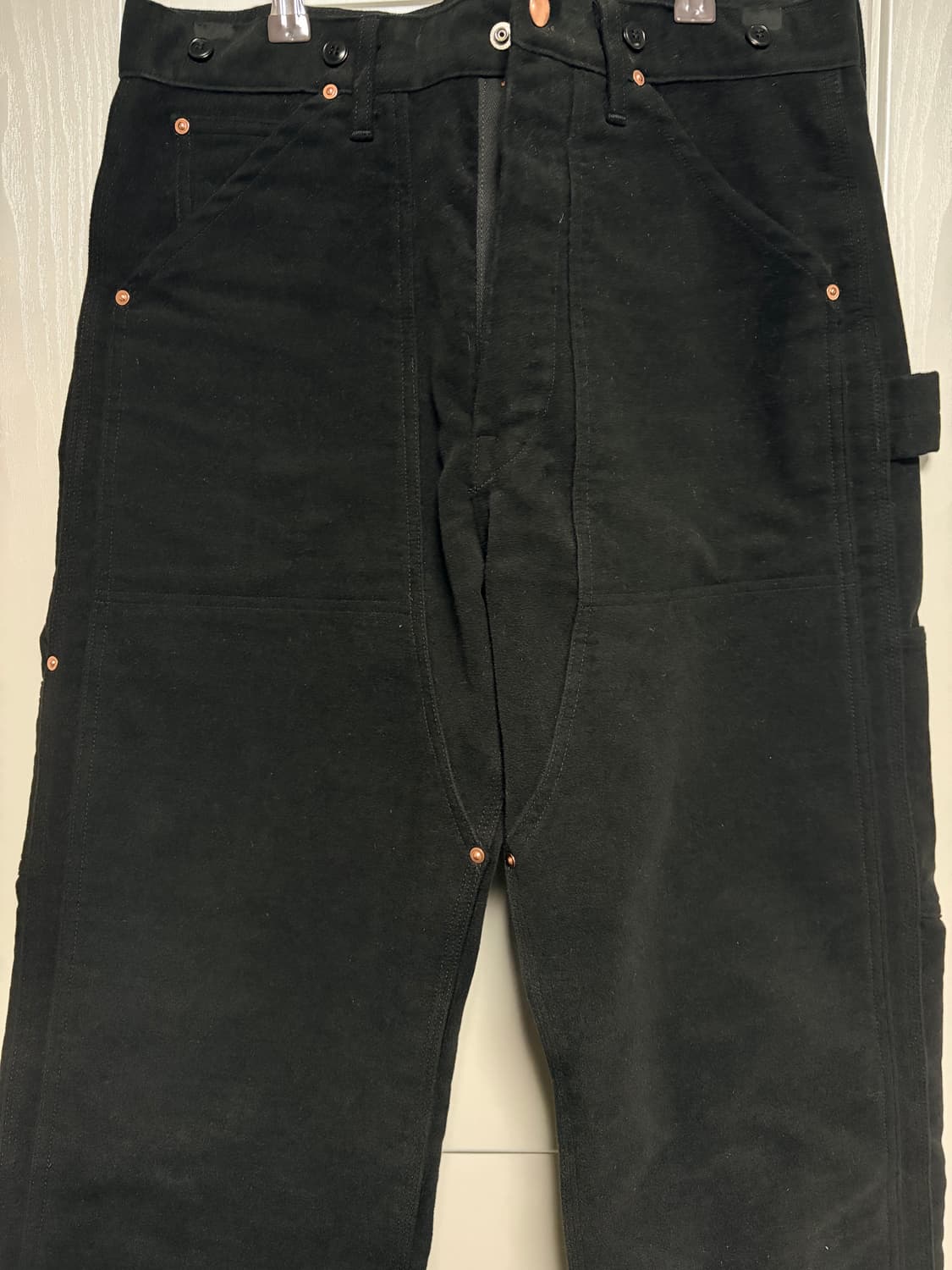 comoli 코모리 몰스킨 더블니 페인터팬츠 블랙 2 상품이미지3