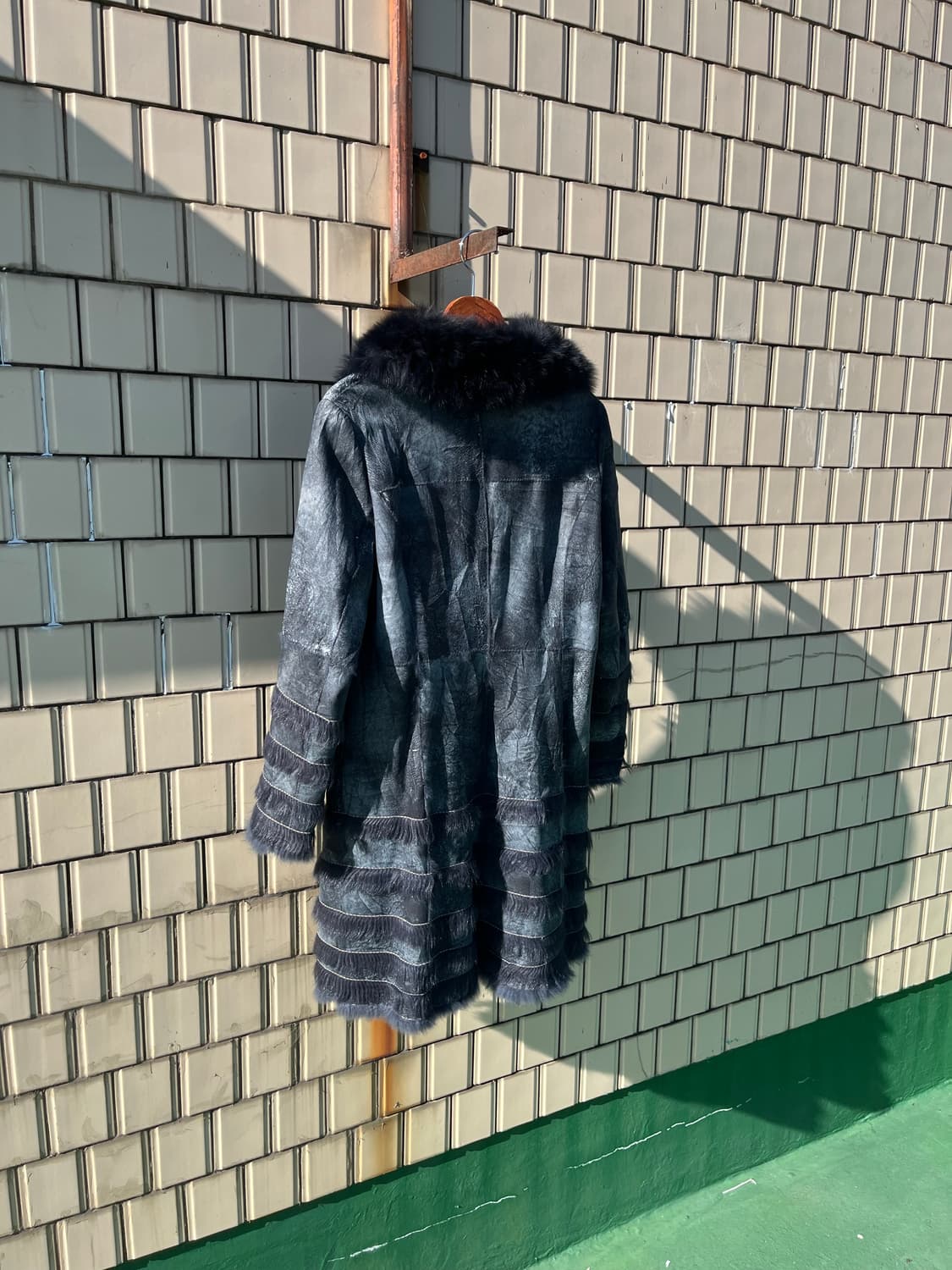 Rabbit skin fur Reather coat 상품이미지7