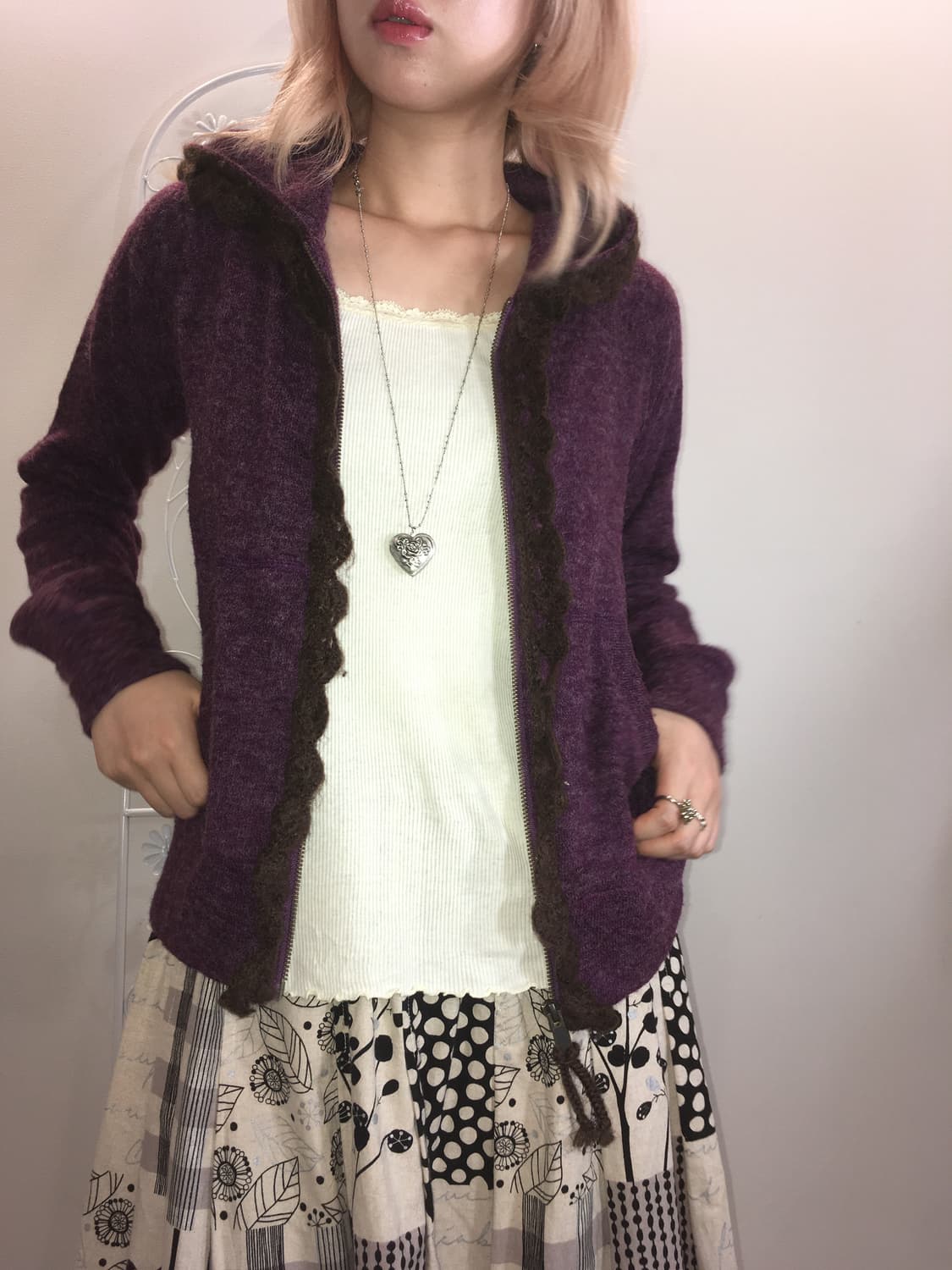 jpn vintage pinterest purple hood knitzi 상품이미지3