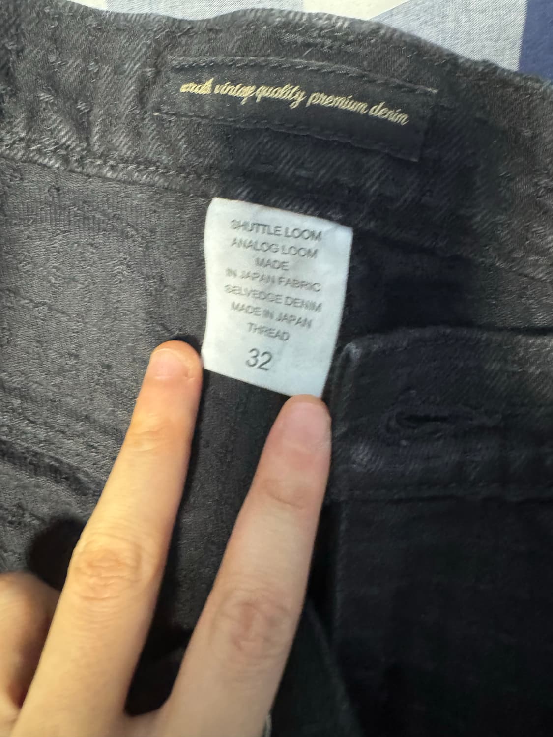 32) 느린양반 Wrath 사시코 데님 부츠컷 워시드 블랙 상품이미지2