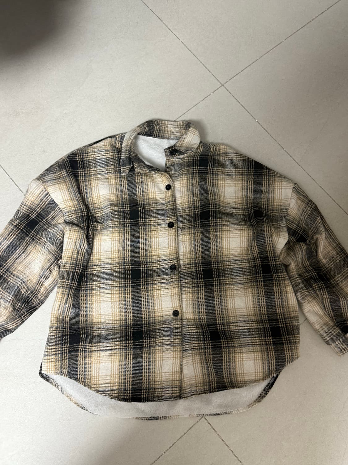 기모 체크 남방 상품이미지1