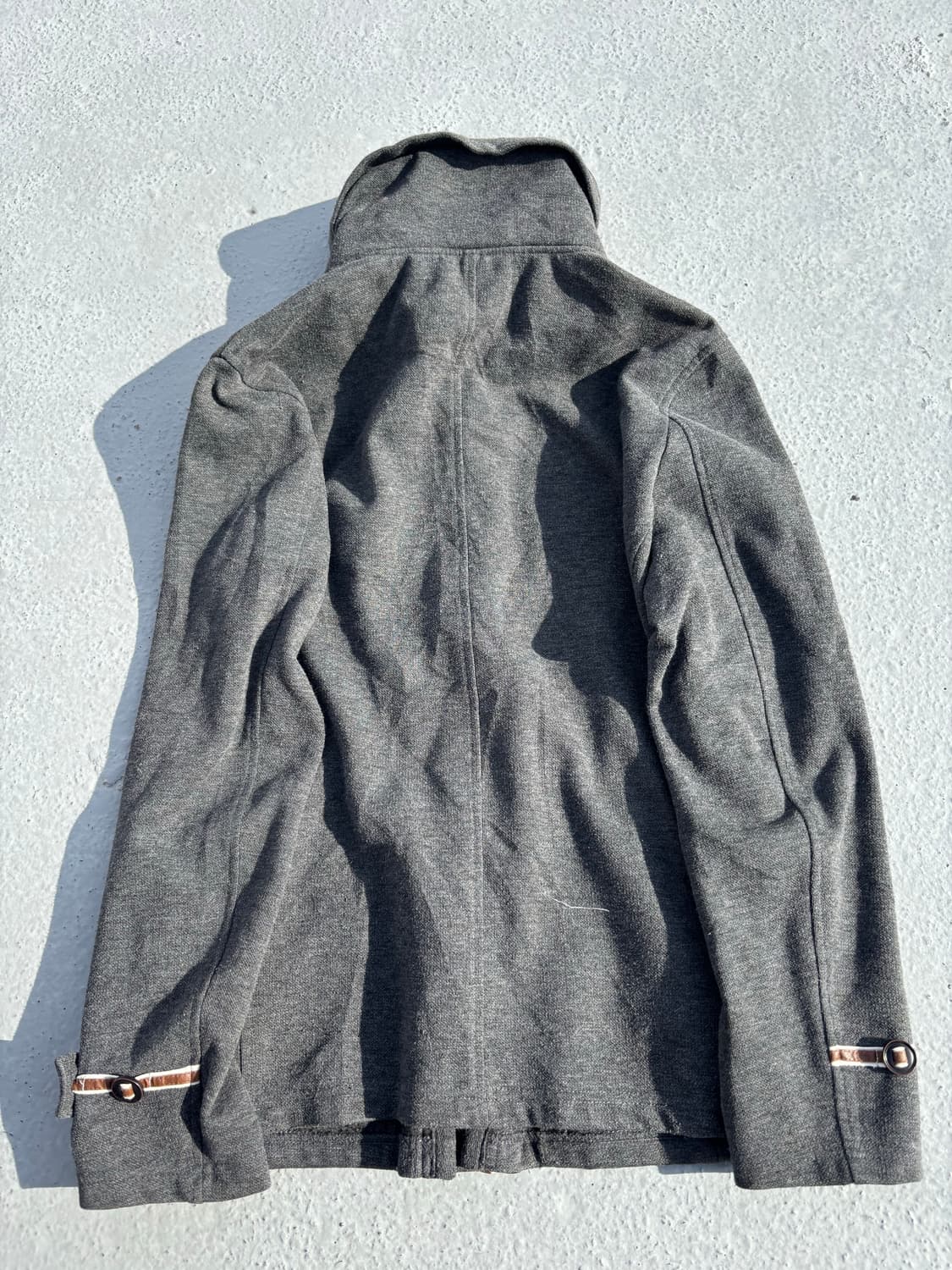 Y2K Bono-Hoodie Minimal Design Grey Zip  상품이미지8