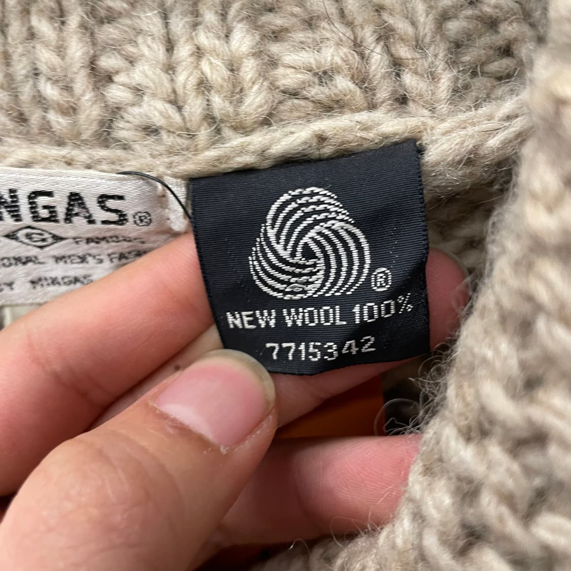 90s MINGAS 썬더버드 숄카라 울 코위찬 니트 스웨터 N396 상품이미지8