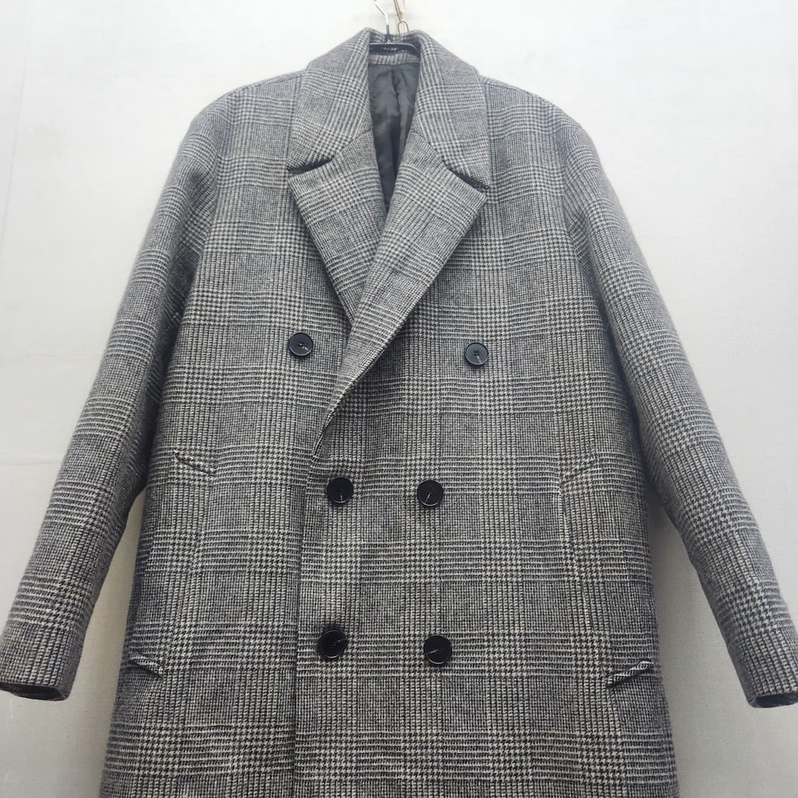 드로우핏 체크패턴 롱 버진울 혼방 코트 M(M) 상품이미지2