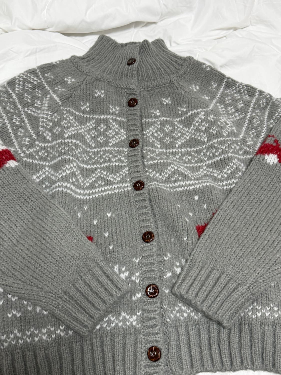 (새상품) foeto 포에토 노르딕 가디건 그레이 상품이미지4