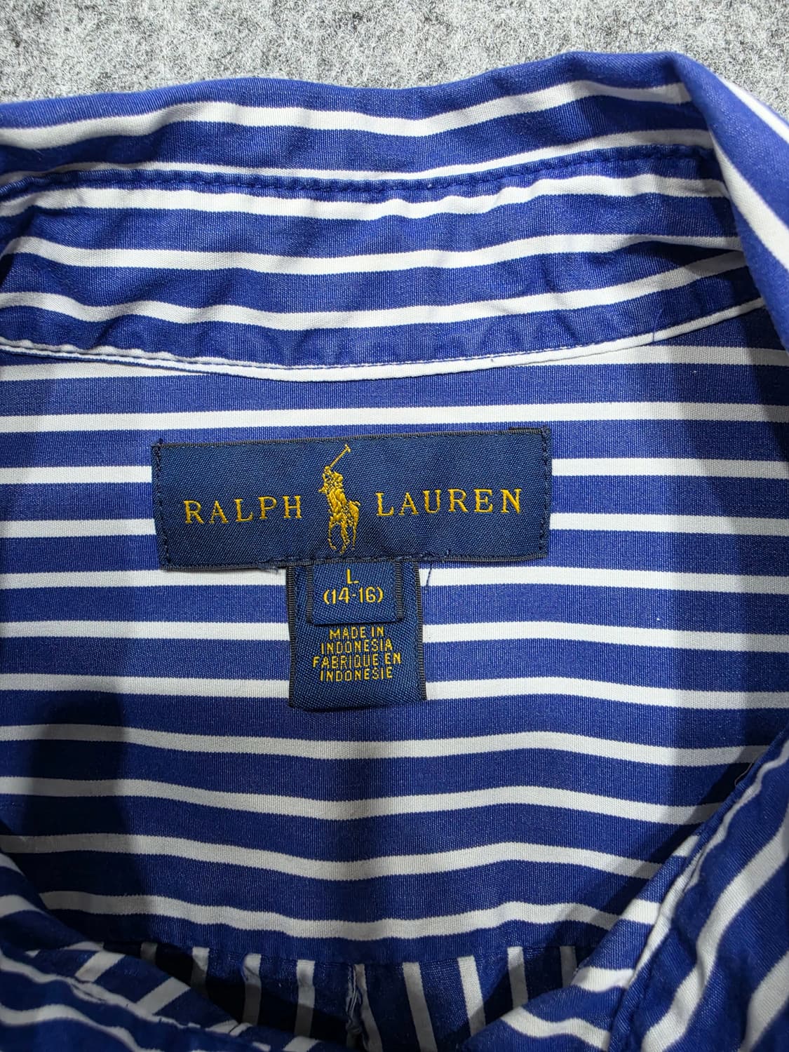 폴로 랄프로렌 블루 스트라이프 셔츠 걸즈 L 상품이미지4