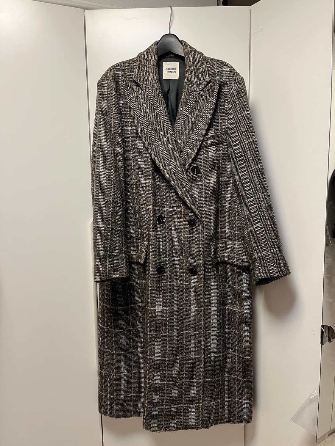 스튜디오톰보이 더블브레스트 체크코트 상품이미지1