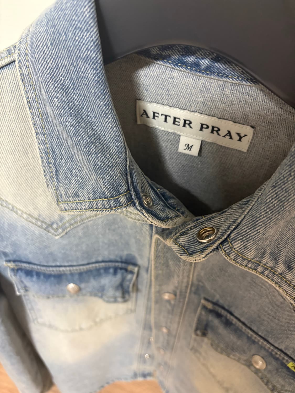 애프터프레이 크루저 데님 워시드 셔켓 라이트 인디고 m 상품이미지2