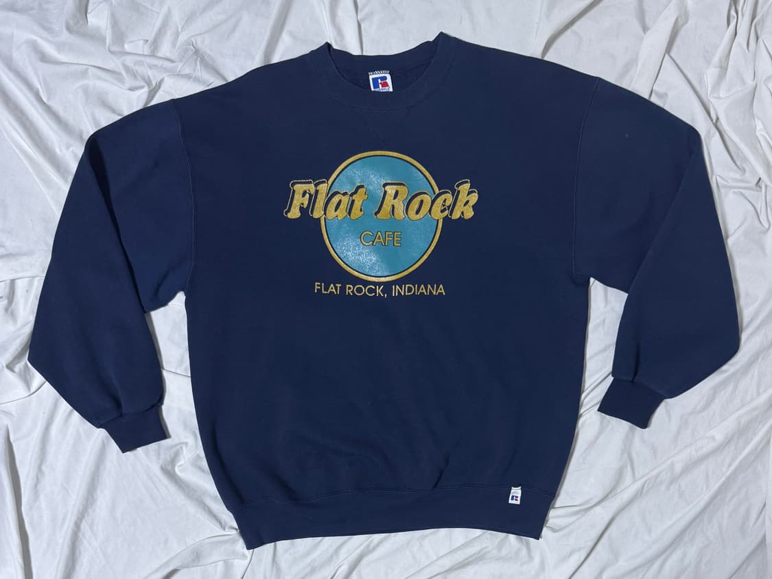 90s usa 러셀 flat rock cafe 50 50 스웻셔츠 상품이미지1