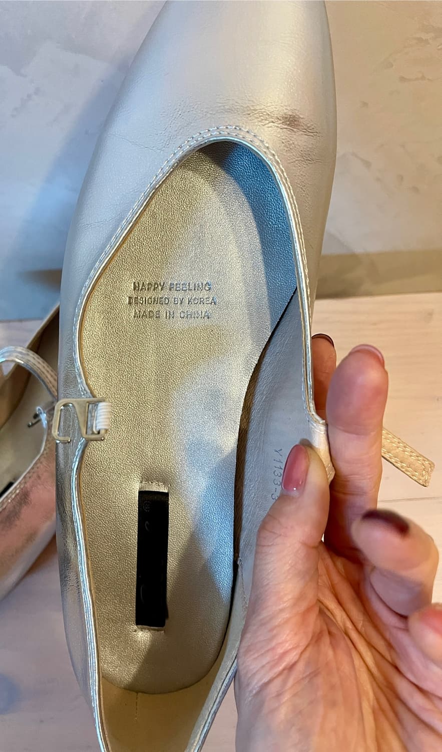 실버 메리제인 플랫 245 사이즈 /실착1회 거의 새 제품 상품이미지4