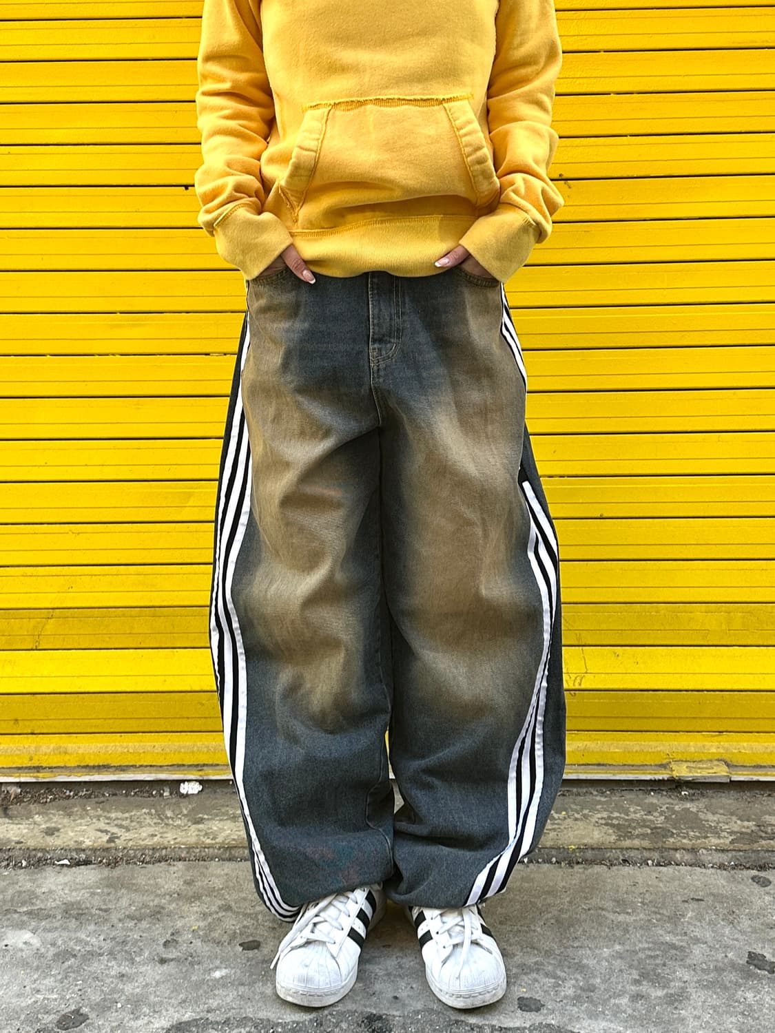 삼선줄 커스텀 데님 팬츠 상품이미지1