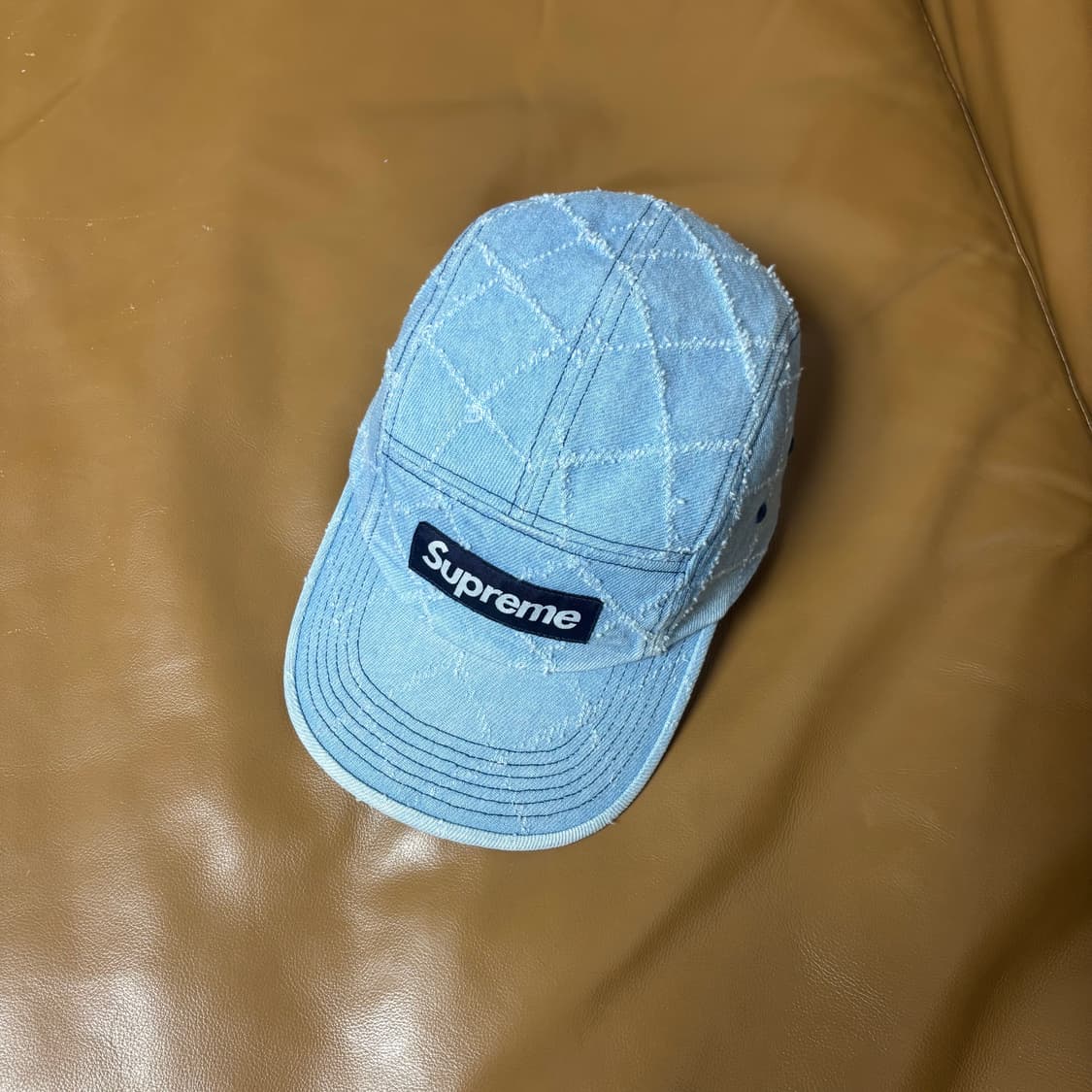 슈프림 캠프캡 모자 박스로고 펀치드 데님 상품이미지5