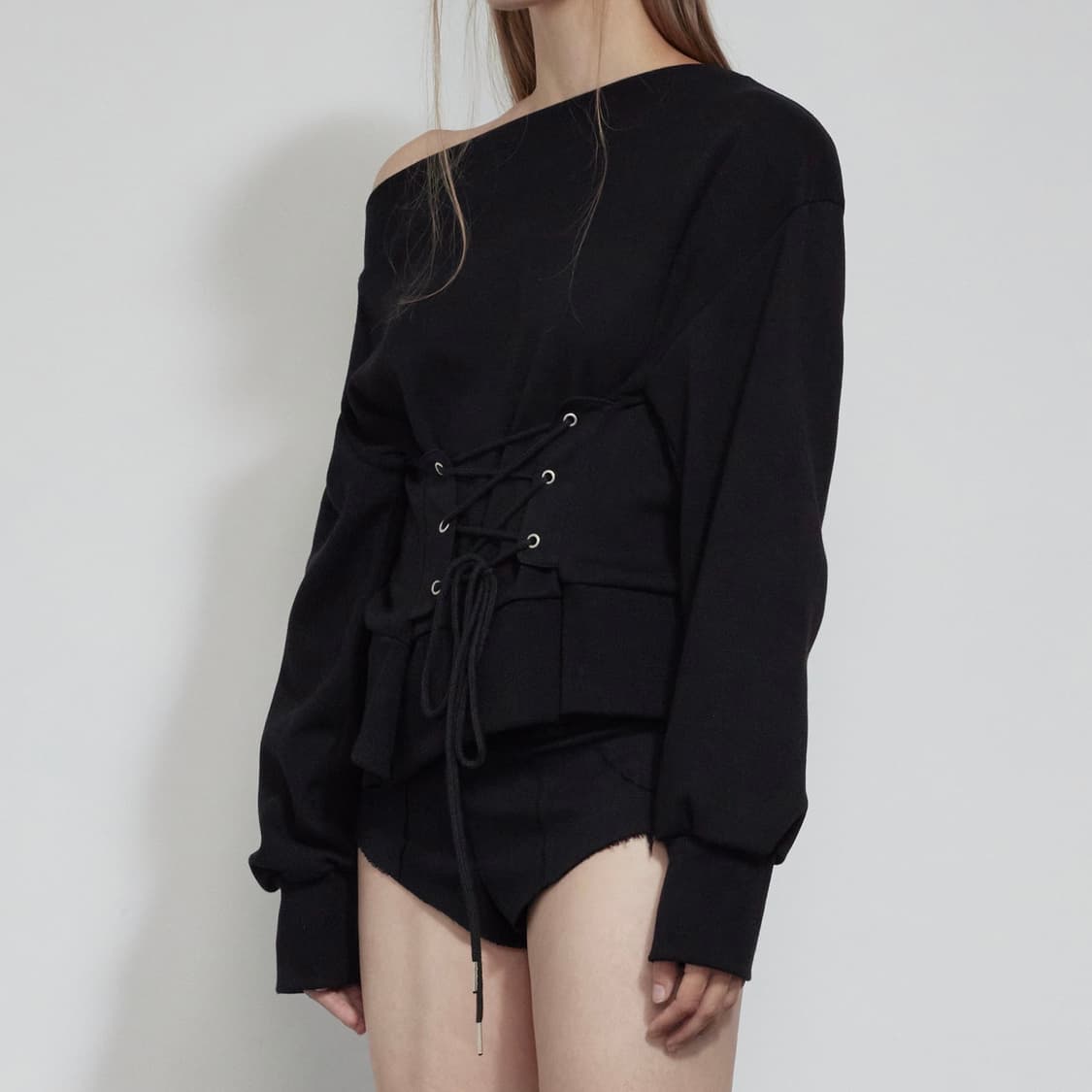 보헤미안서울 코르셋 스웻셔츠 맨투맨 블랙 상품이미지2