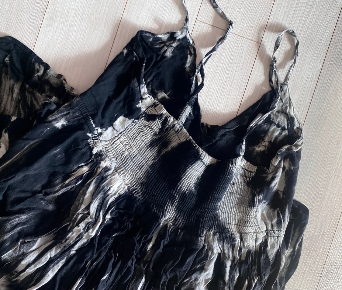 블랙 타이다이 롱 원피스 상품이미지4