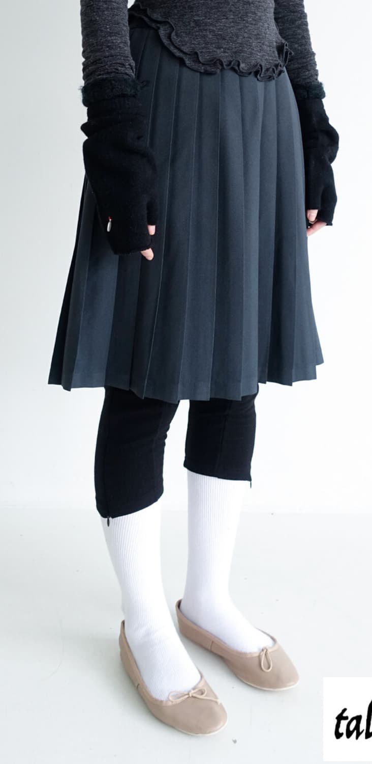 샵페어리 classic pleats midi skirt charcoal 상품이미지1