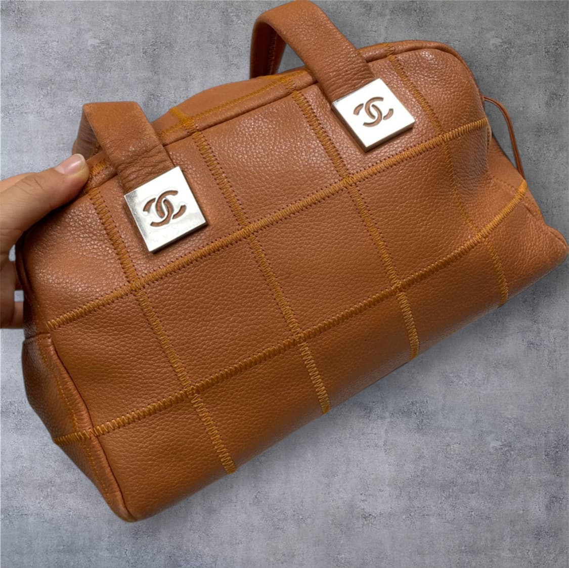 샤넬 Chanel 브라운 빈티지 가죽 보스턴백 숄더백 상품이미지2