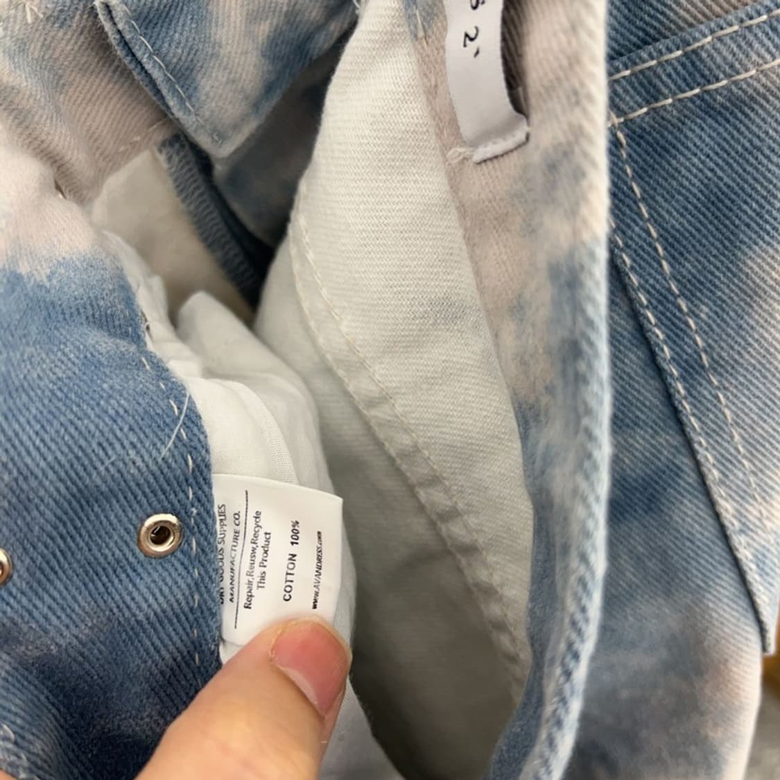 빈티지 나염 데님팬츠 청바지 32인치 C04753  상품이미지3