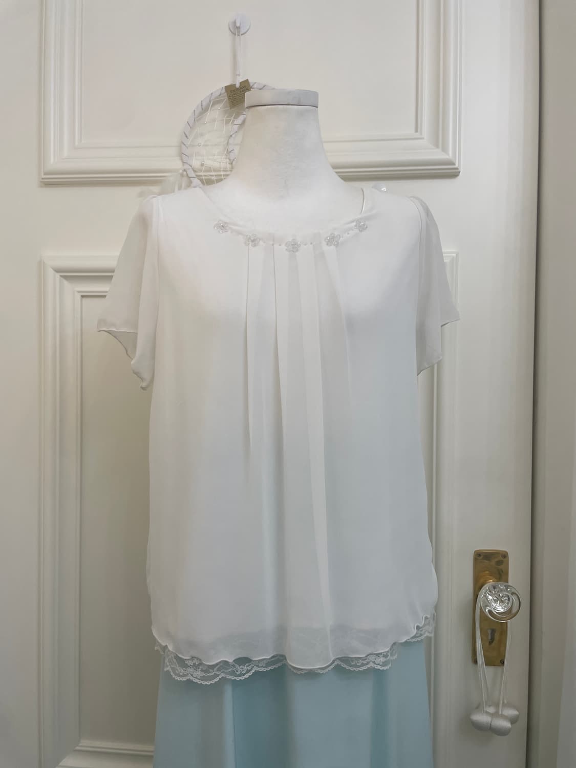 pure white crystal flower lace layer blo 상품이미지1