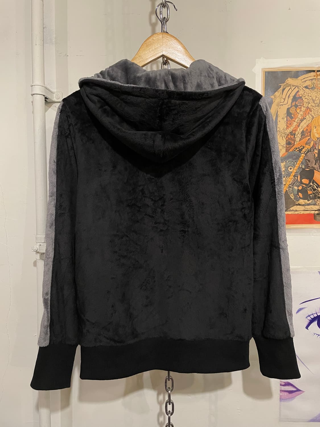 von dutch 본더치 그레이 라이닝 해골 자수 투웨이 블랙 후드집업 상품이미지5