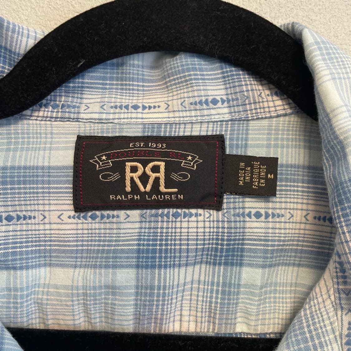 RRL 더블알엘 자카드 플래드 체크 투포켓 워크 셔츠 상품이미지3