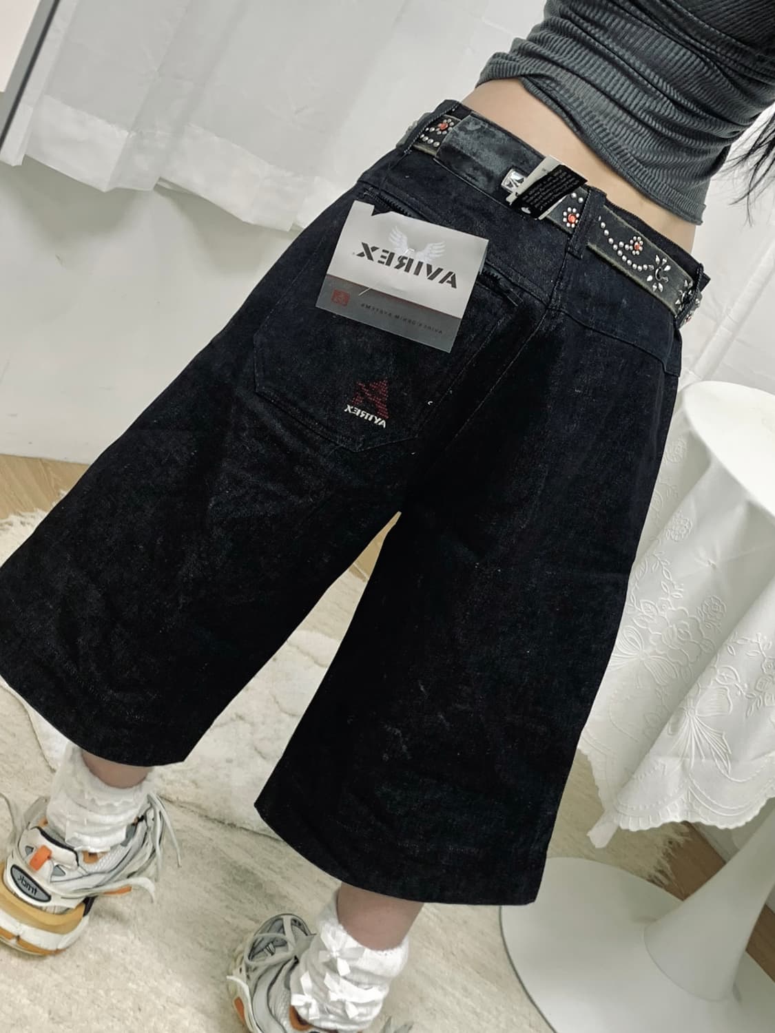 Avirex Black Denim Bermuda Pants 상품이미지2