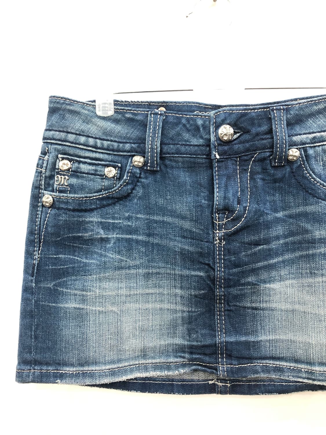wing sequin washed denim mini skirt 상품이미지6