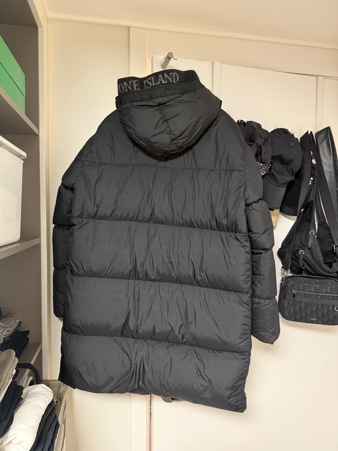 스톤 아일랜드 크링클랩스 후드 롱 다운자켓(블랙) L사이즈 상품이미지2