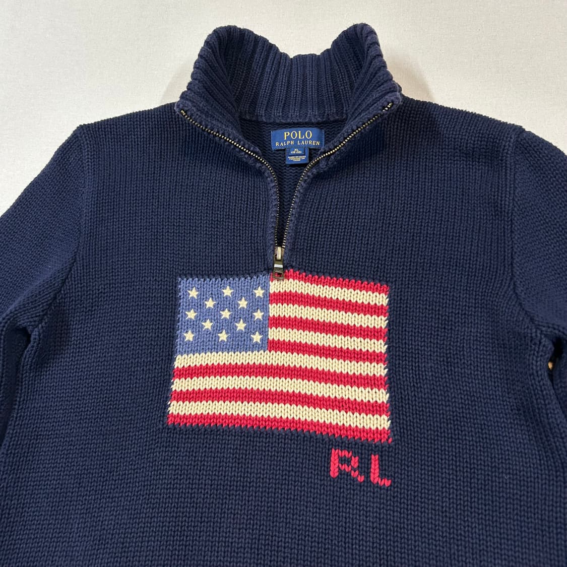 S) 폴로 랄프로렌 네이비 성조기 반집업 스웨터 니트 상품이미지3
