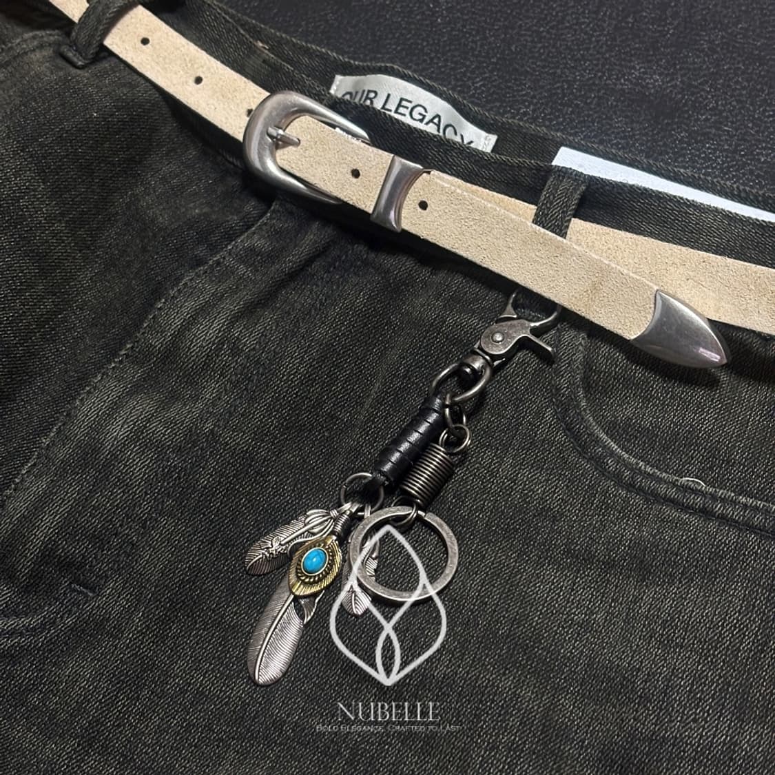 🌗 Turquoise feather keyring / 터키석 깃털 키링 상품이미지3