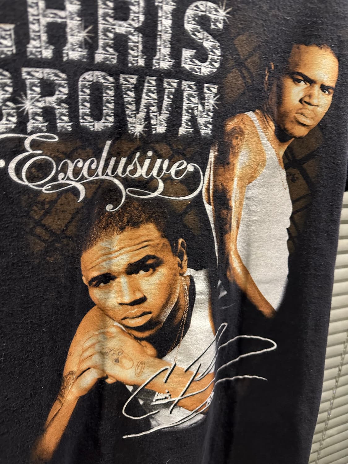 빈티지 00s 크리스 브라운 랩 티셔츠 상품이미지2