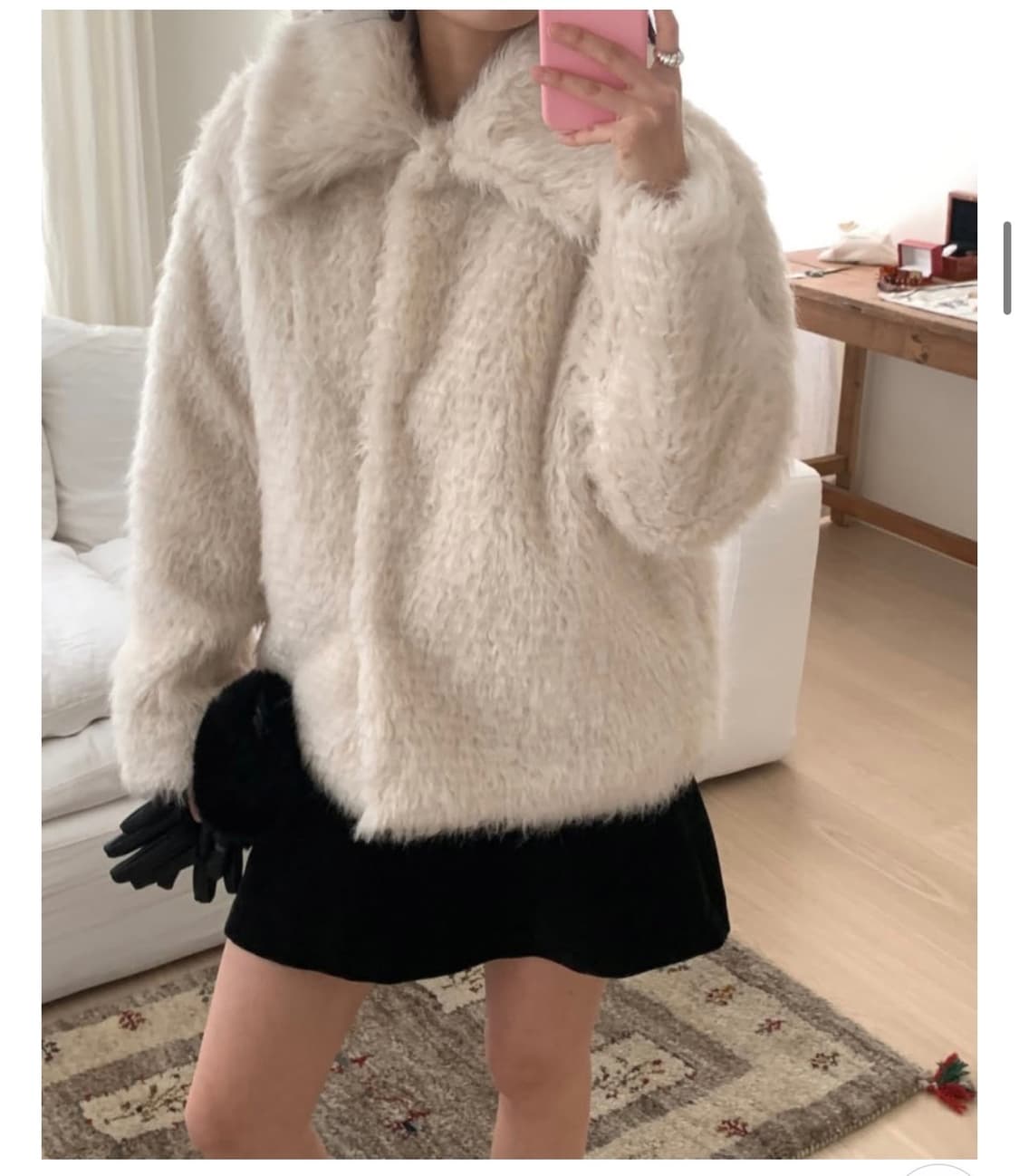 아이보리 퍼자켓 상품이미지3