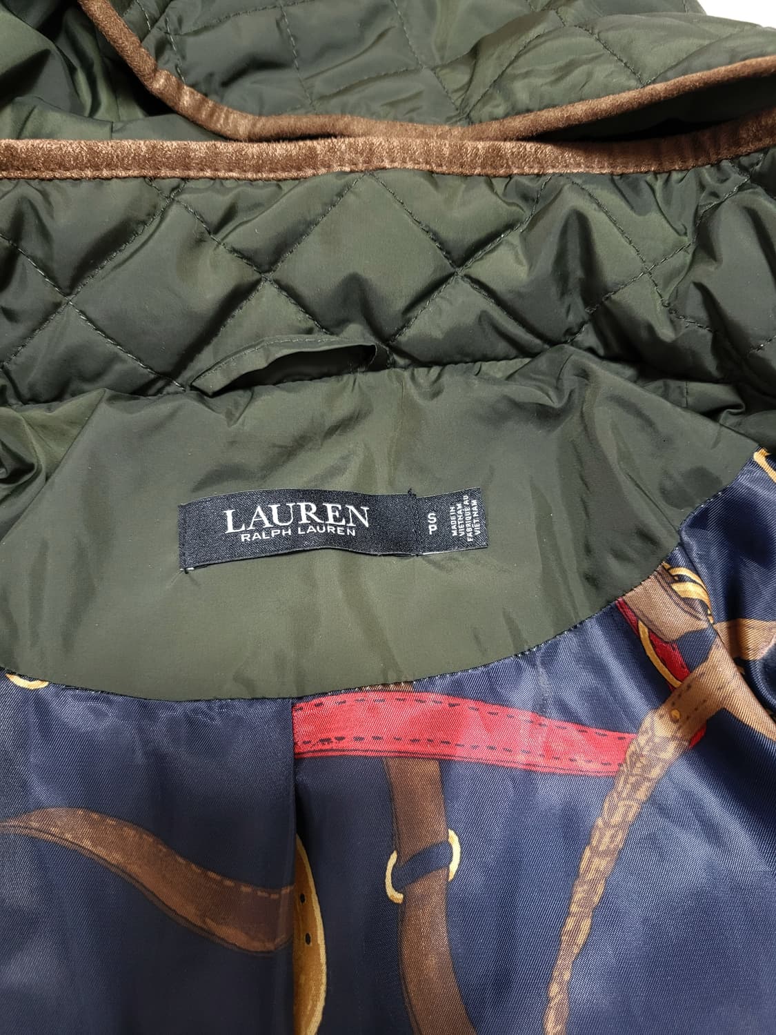 로렌랄프로렌 폭스 스웨이드 트림 퀼팅 코트 점퍼 S 상품이미지10