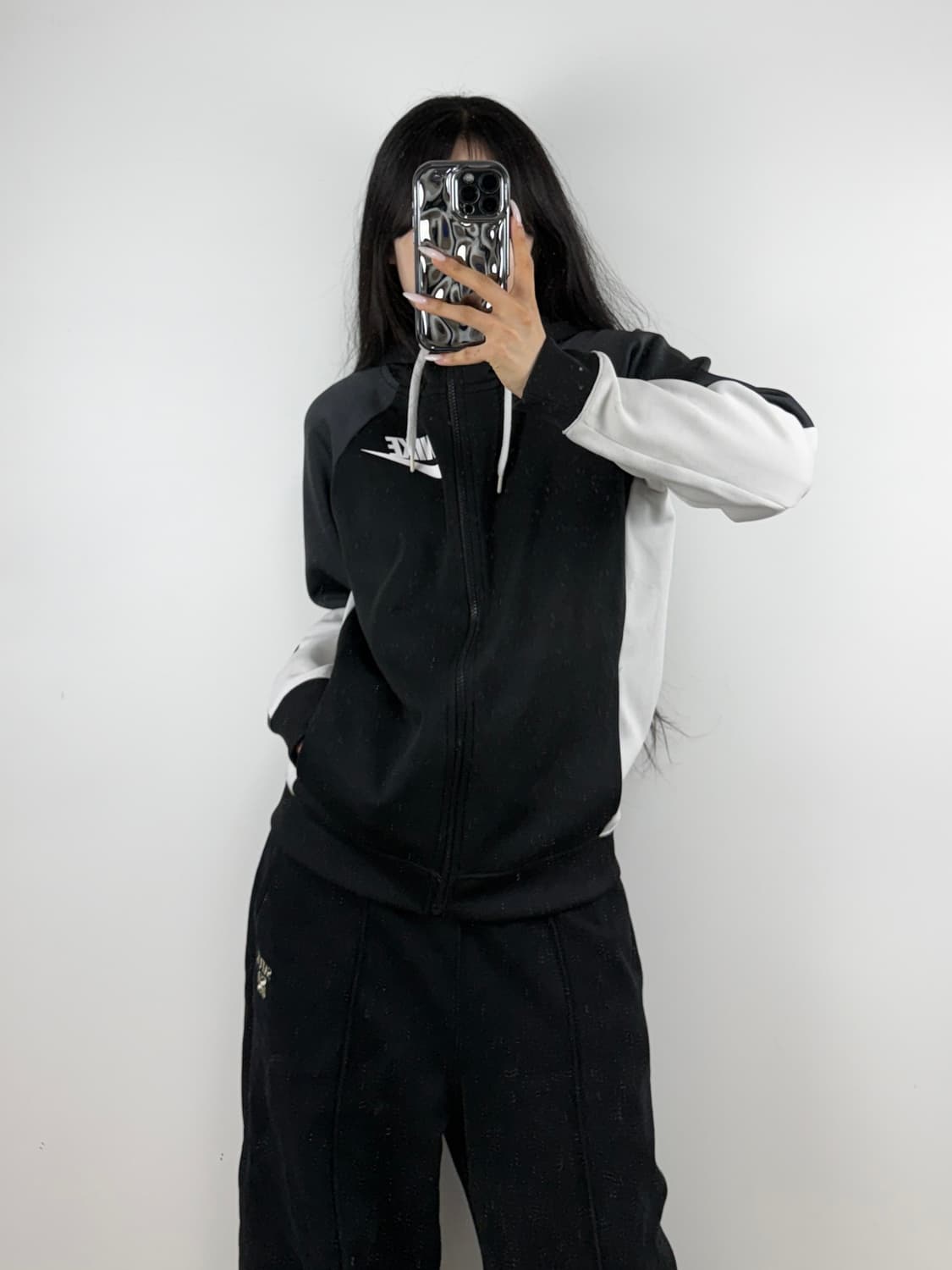 나이키 블랙 배색 후드집업 E0528 상품이미지1