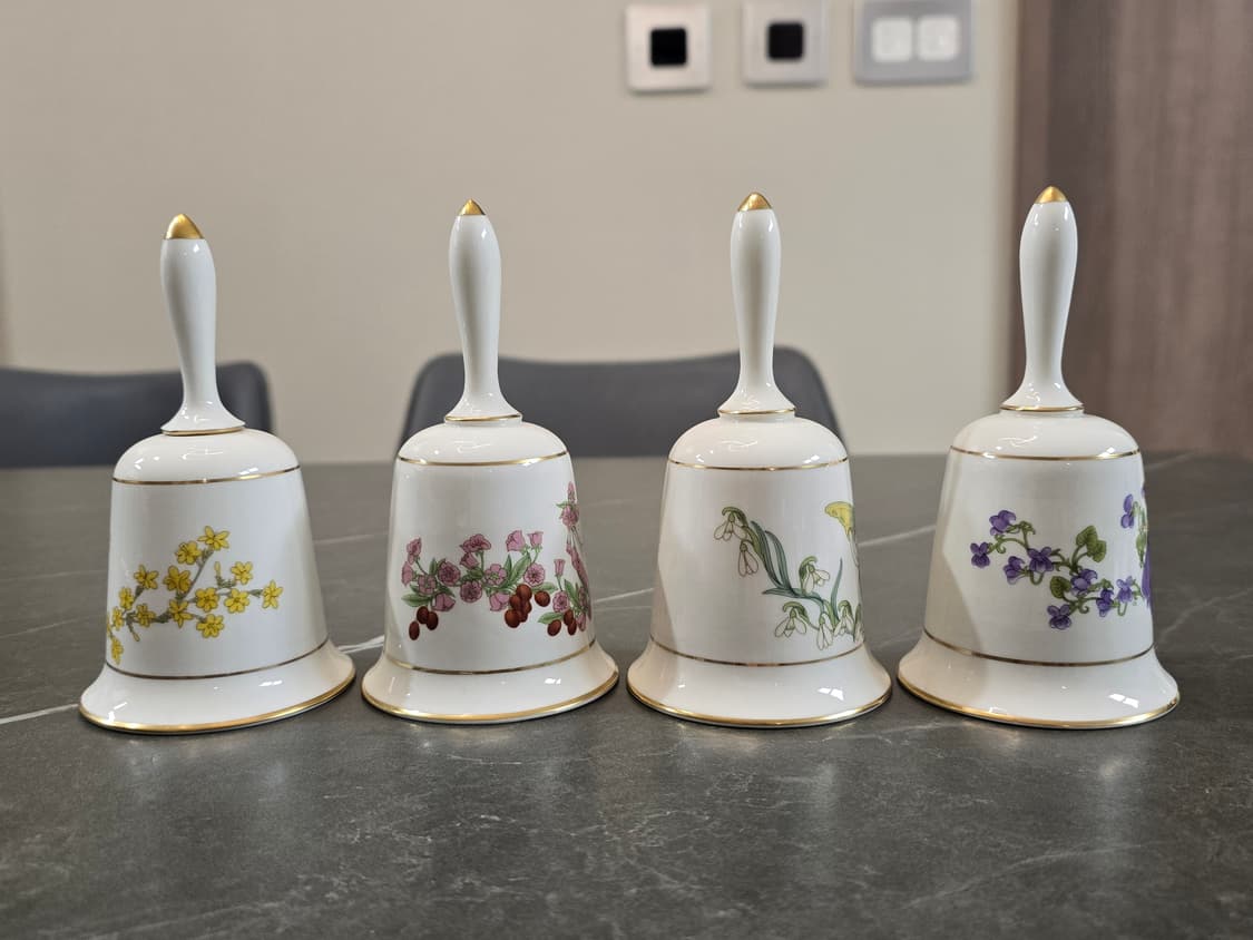 1979 Franklin Porcelain 플라워 도자기 벨 상품이미지4