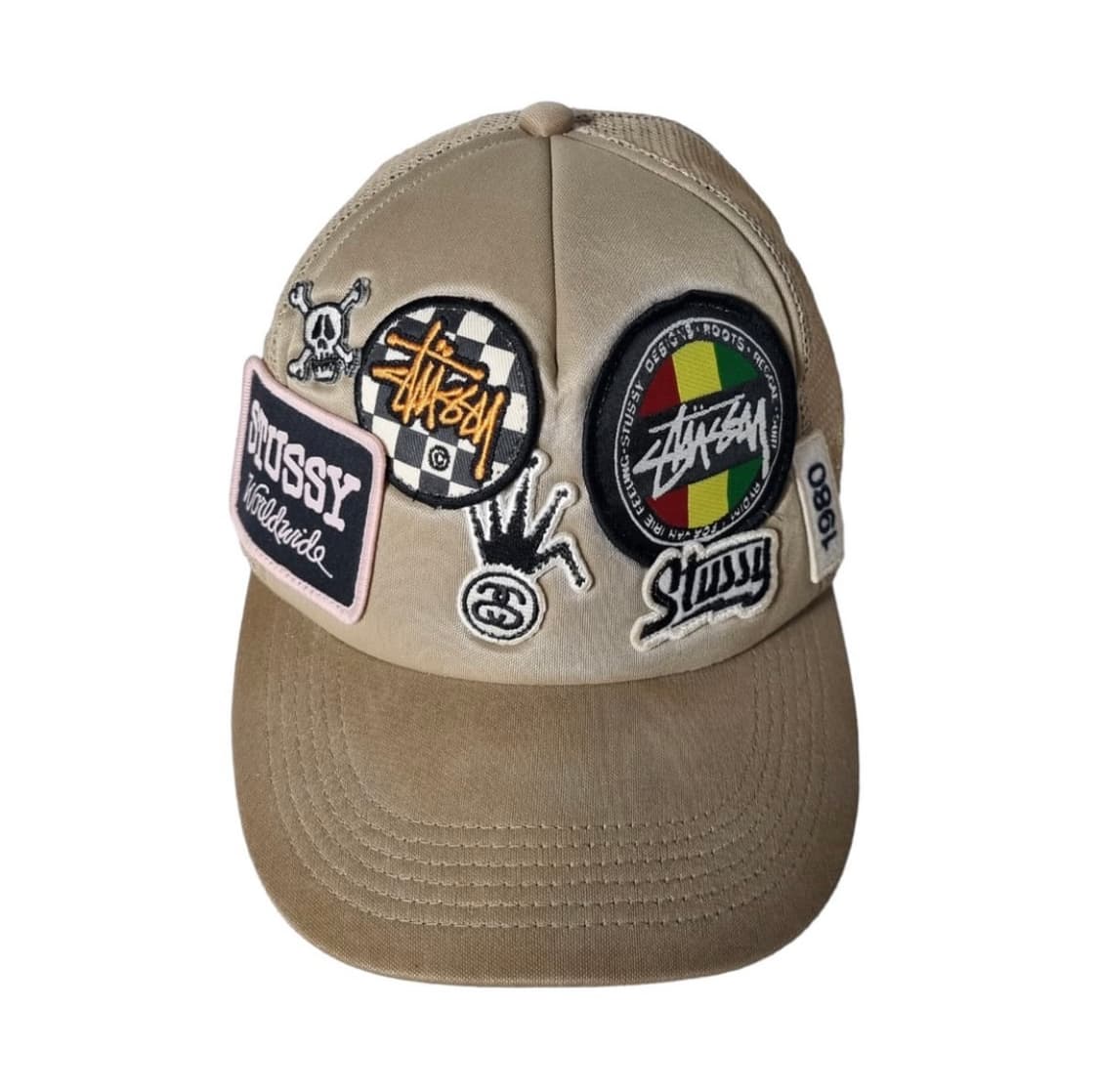 [OS] 스투시 패치워크 메쉬 트러커 베이지 상품이미지2