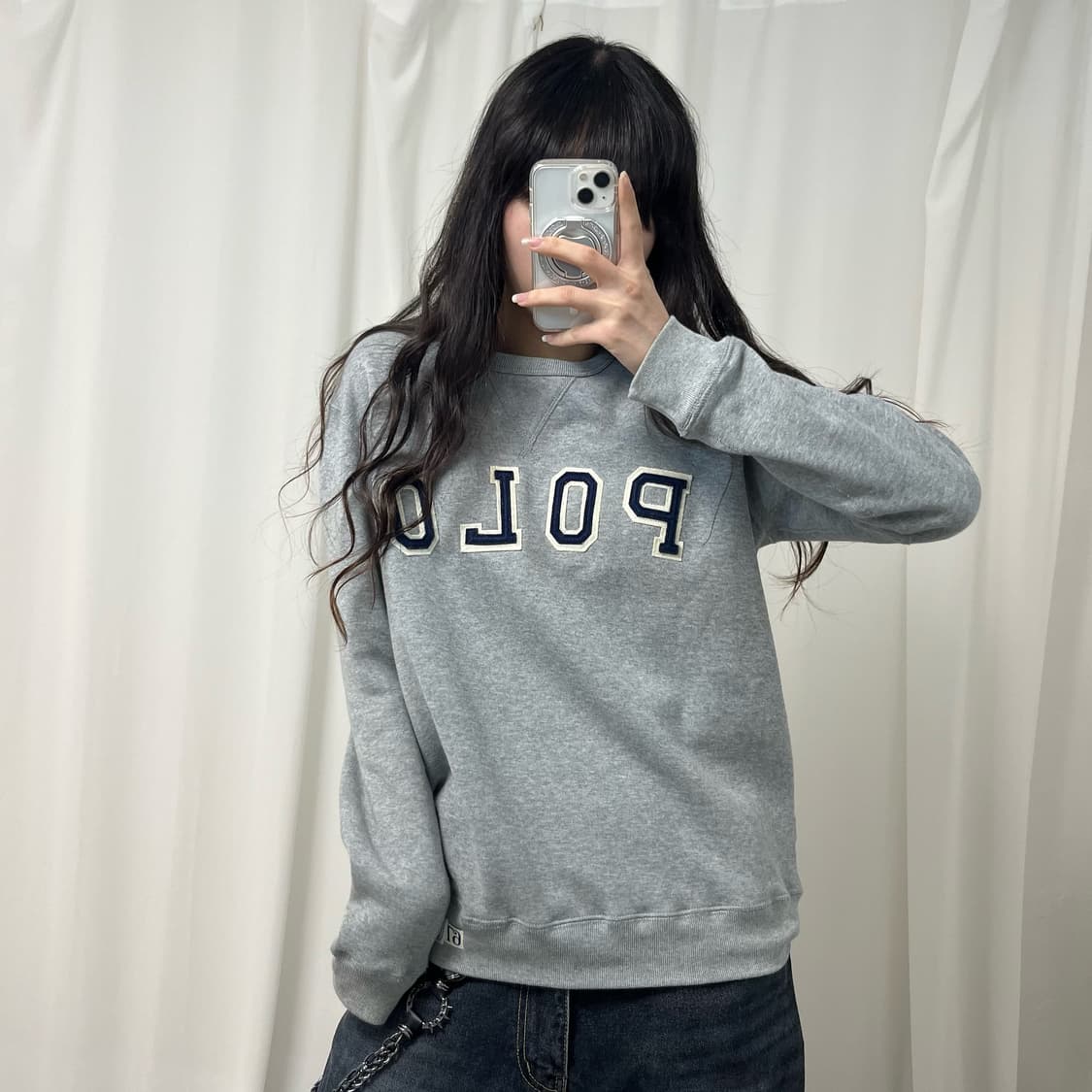 Polo gray sweatshirt 상품이미지1