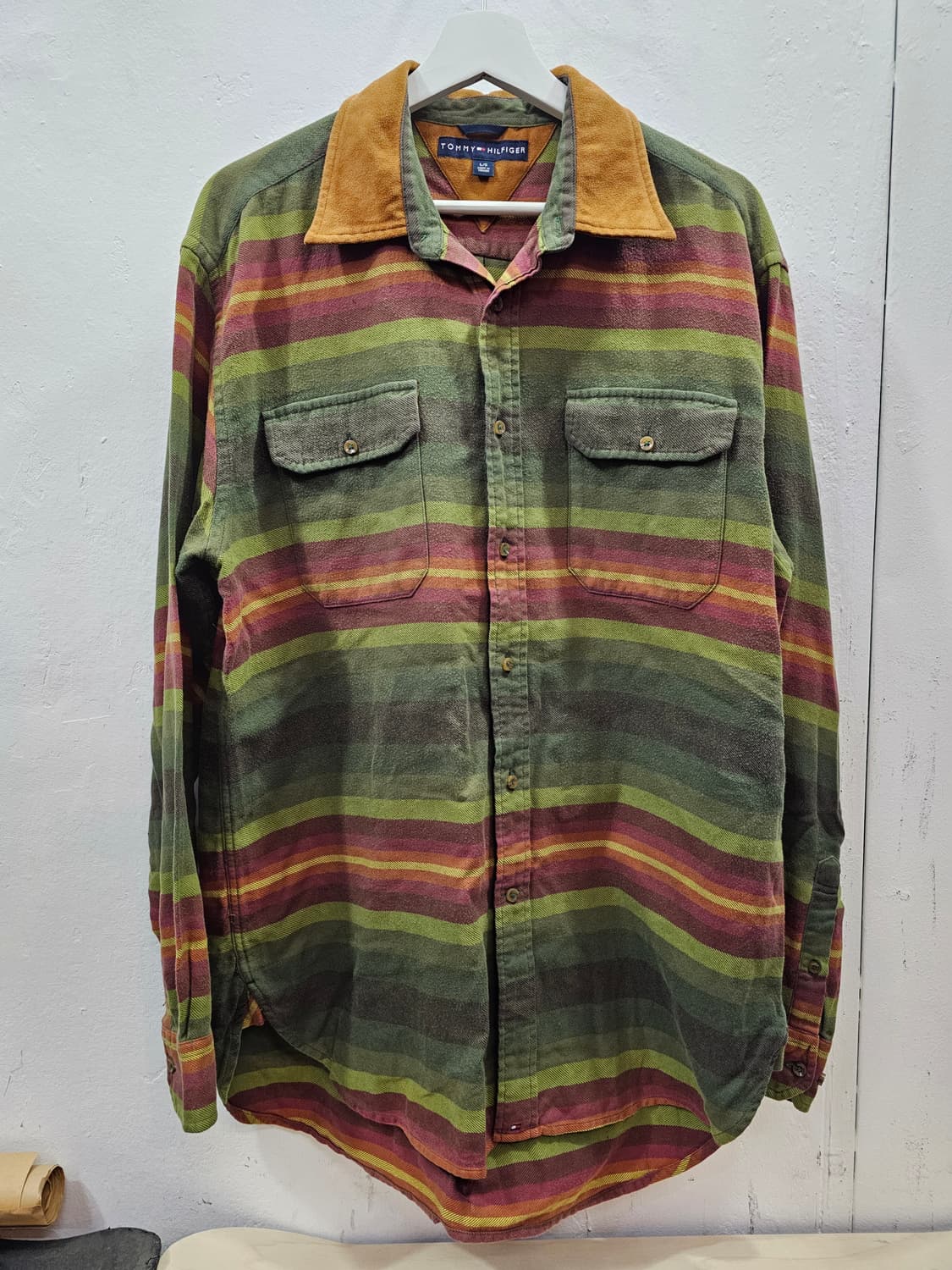 타미힐피거 배색 셔츠 상품이미지1