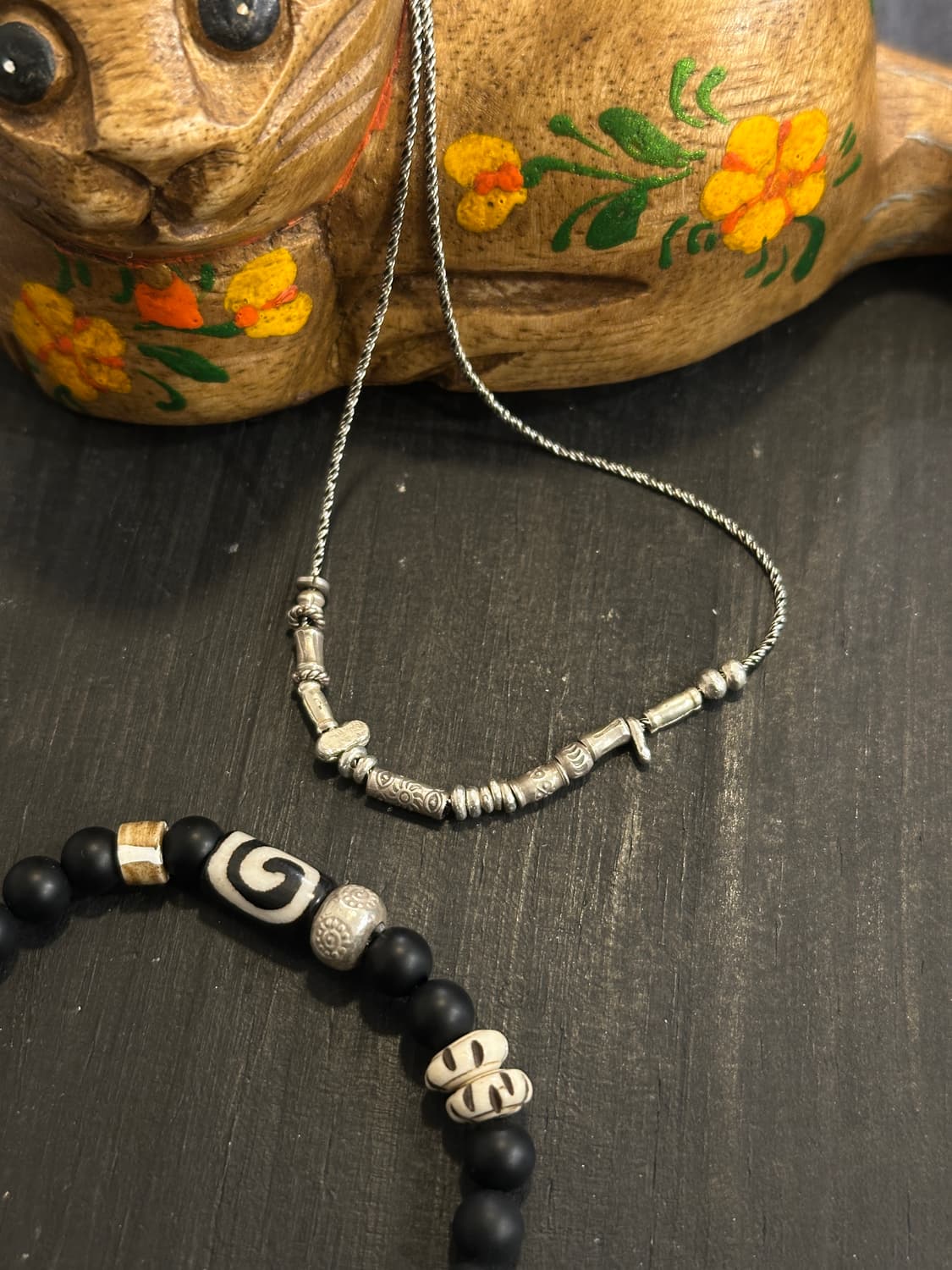 Musta karensilver mix necklace 상품이미지4